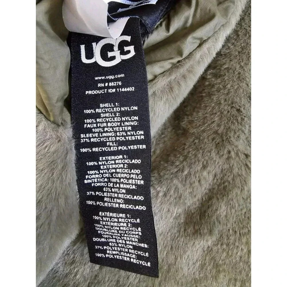 UGG Olive Amelea Reversible Quilt Oversized Jacket Long Sleeves Size M Women's - Picture 15 of 16